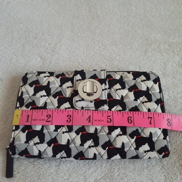 Vera Bradley Turnlock Wallet Grey Black Quilted Scottish Terrier - Picture 10 of 11